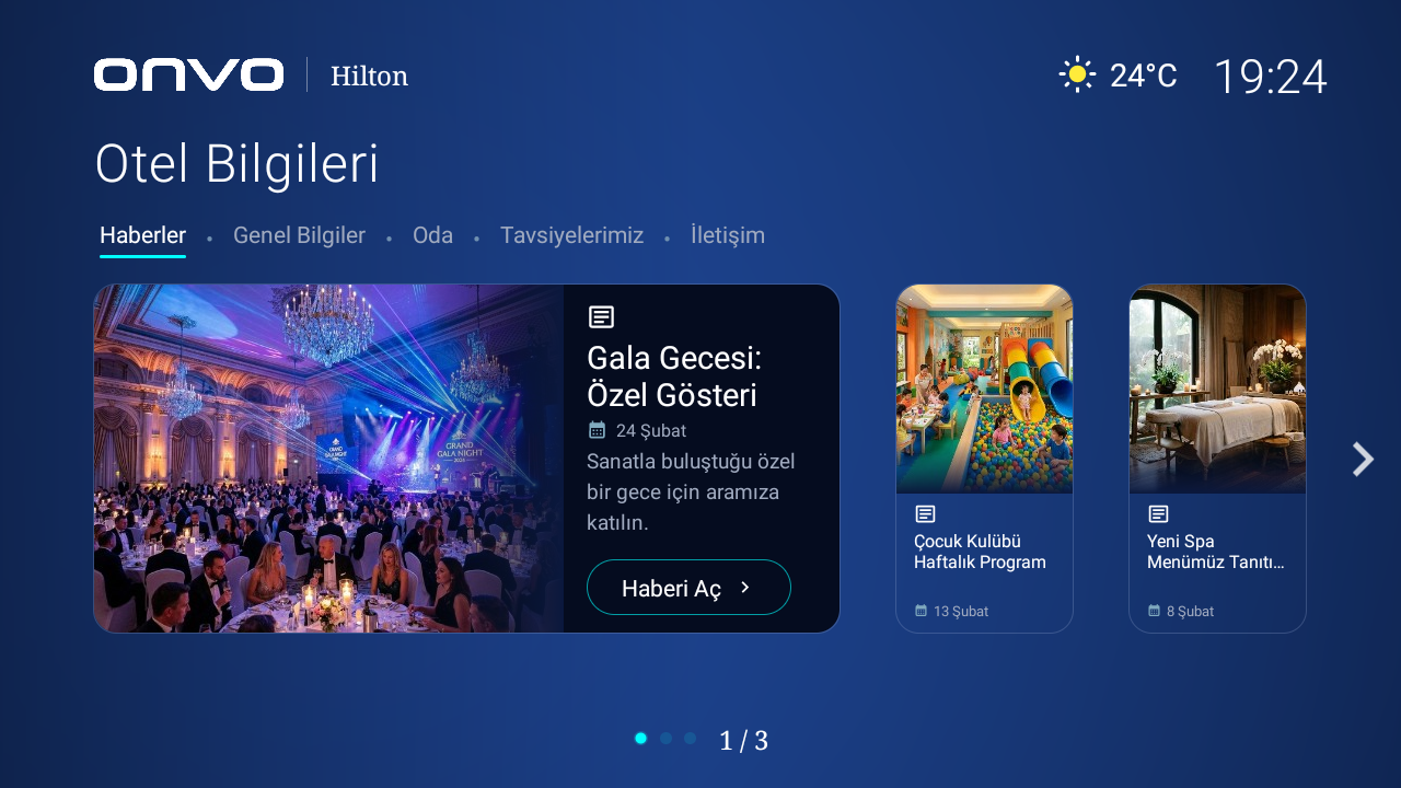 Otel bilgileri ekranı; logo ve otel adı kaldırılmıştır